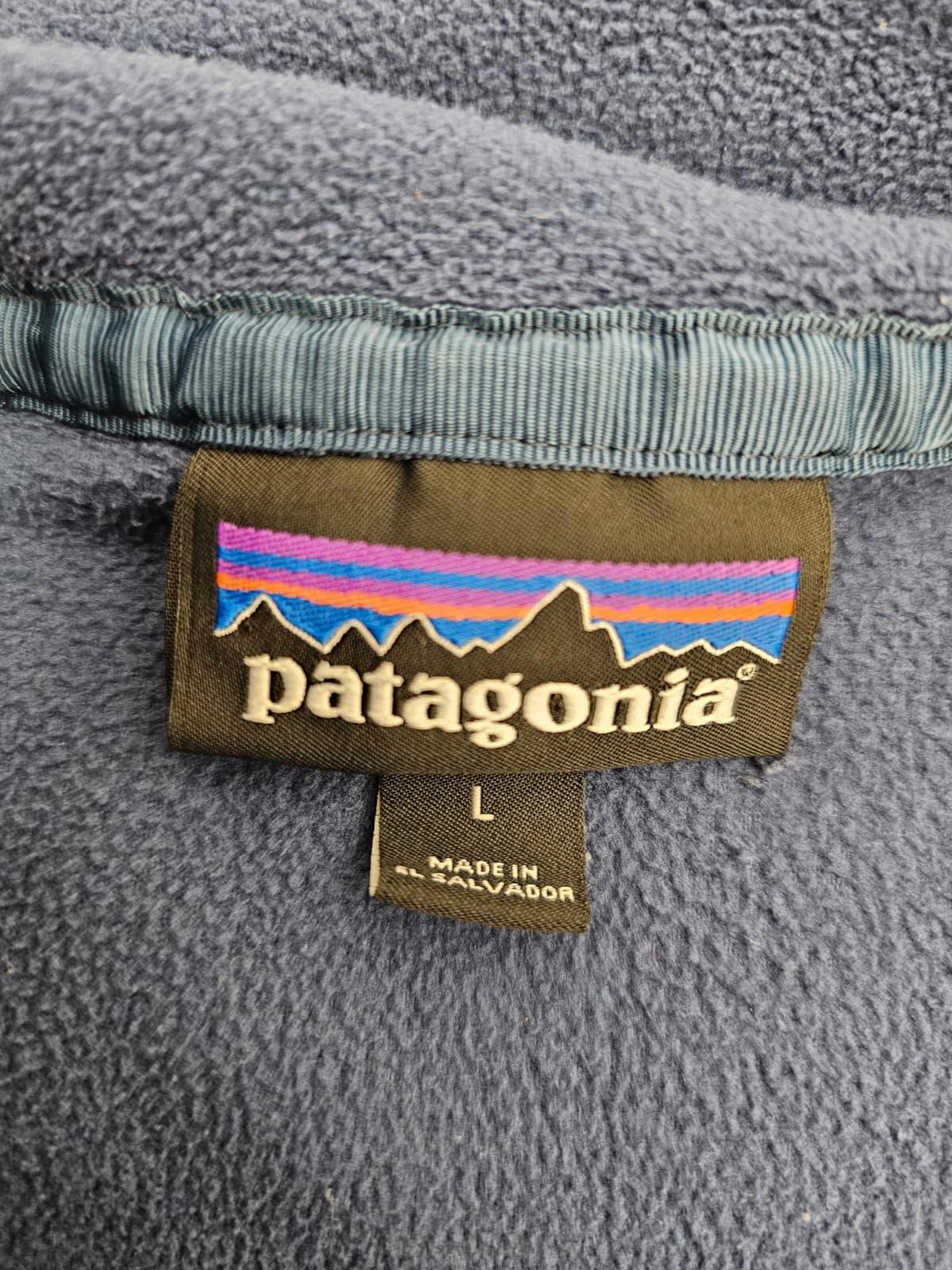 Patagonia Womens Snap Button Pullover Fleece Jumper - L/Large - Navy