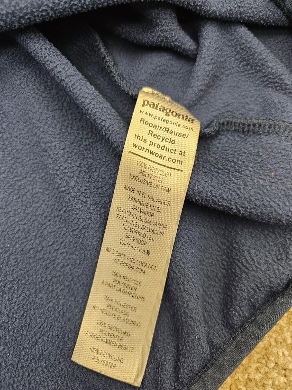 Patagonia Womens Snap Button Pullover Fleece Jumper - L/Large - Navy