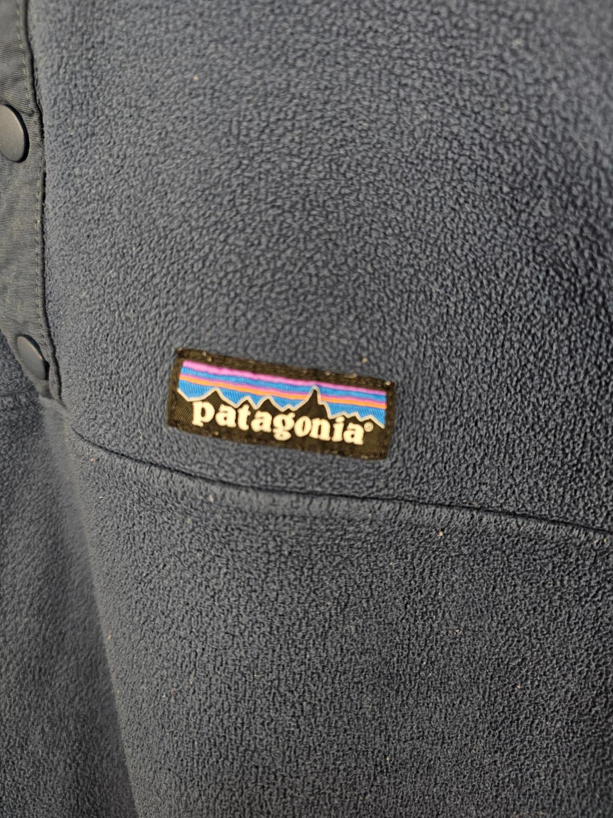 Patagonia Womens Snap Button Pullover Fleece Jumper - L/Large - Navy