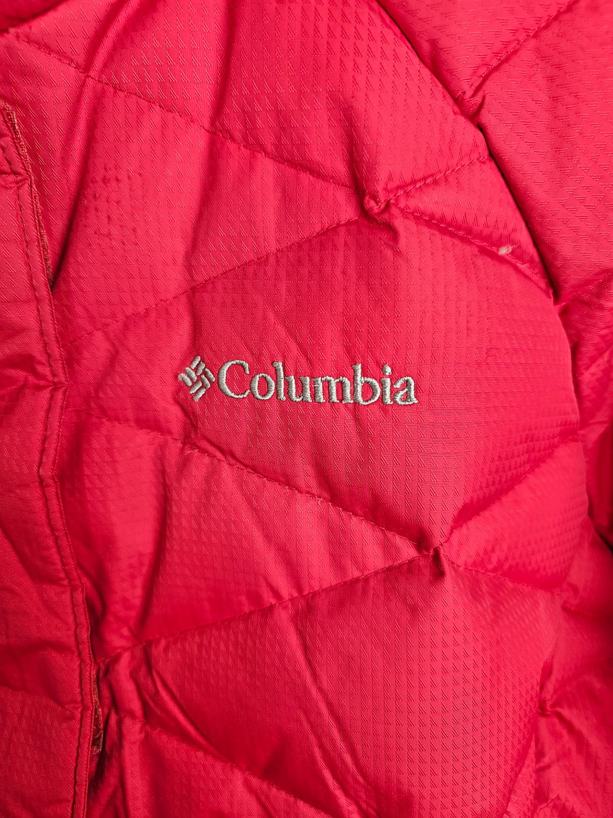 Columbia Omni-Heat Down Full Zip Hooded Ski/Snowboard Winter Jacket/Coat - L/Large - Red