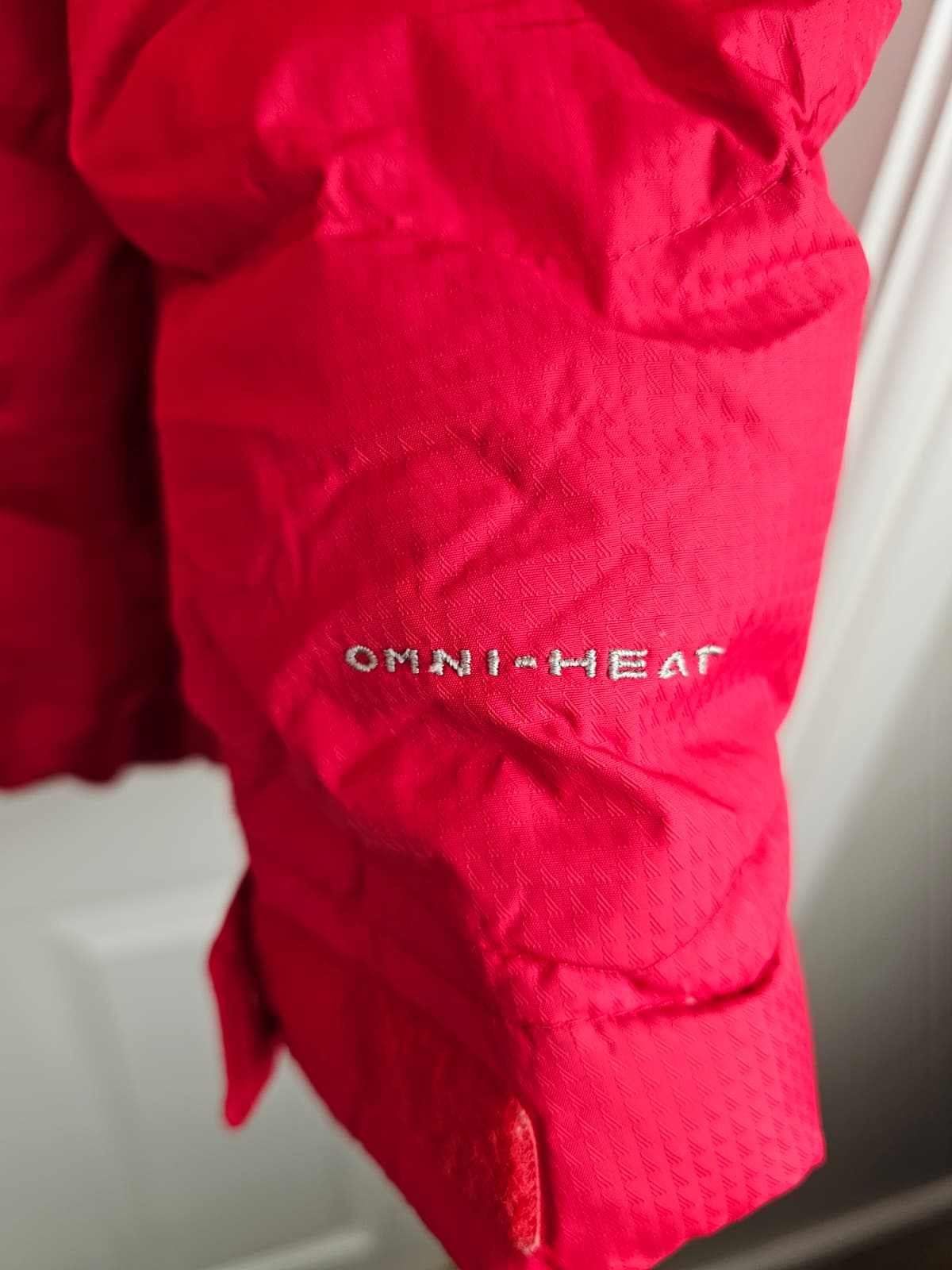 Columbia Omni-Heat Down Full Zip Hooded Ski/Snowboard Winter Jacket/Coat - L/Large - Red