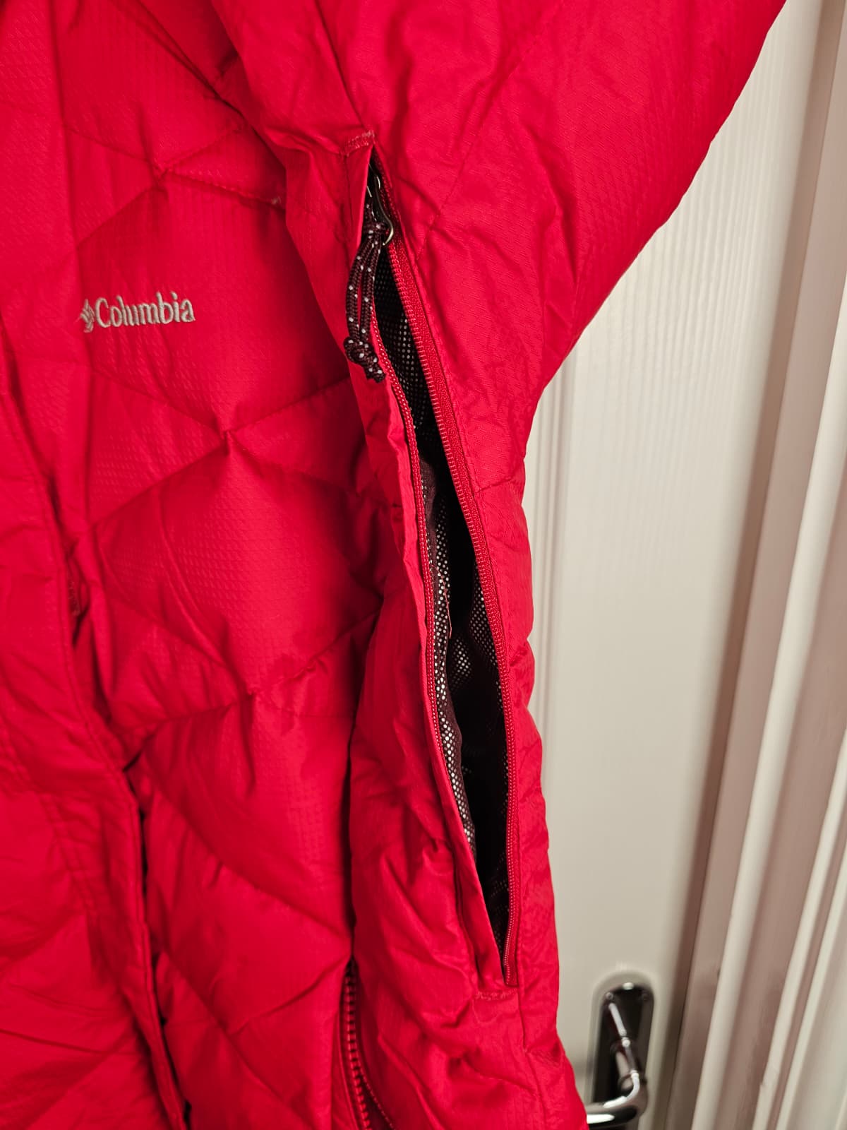 Columbia Omni-Heat Down Full Zip Hooded Ski/Snowboard Winter Jacket/Coat - L/Large - Red