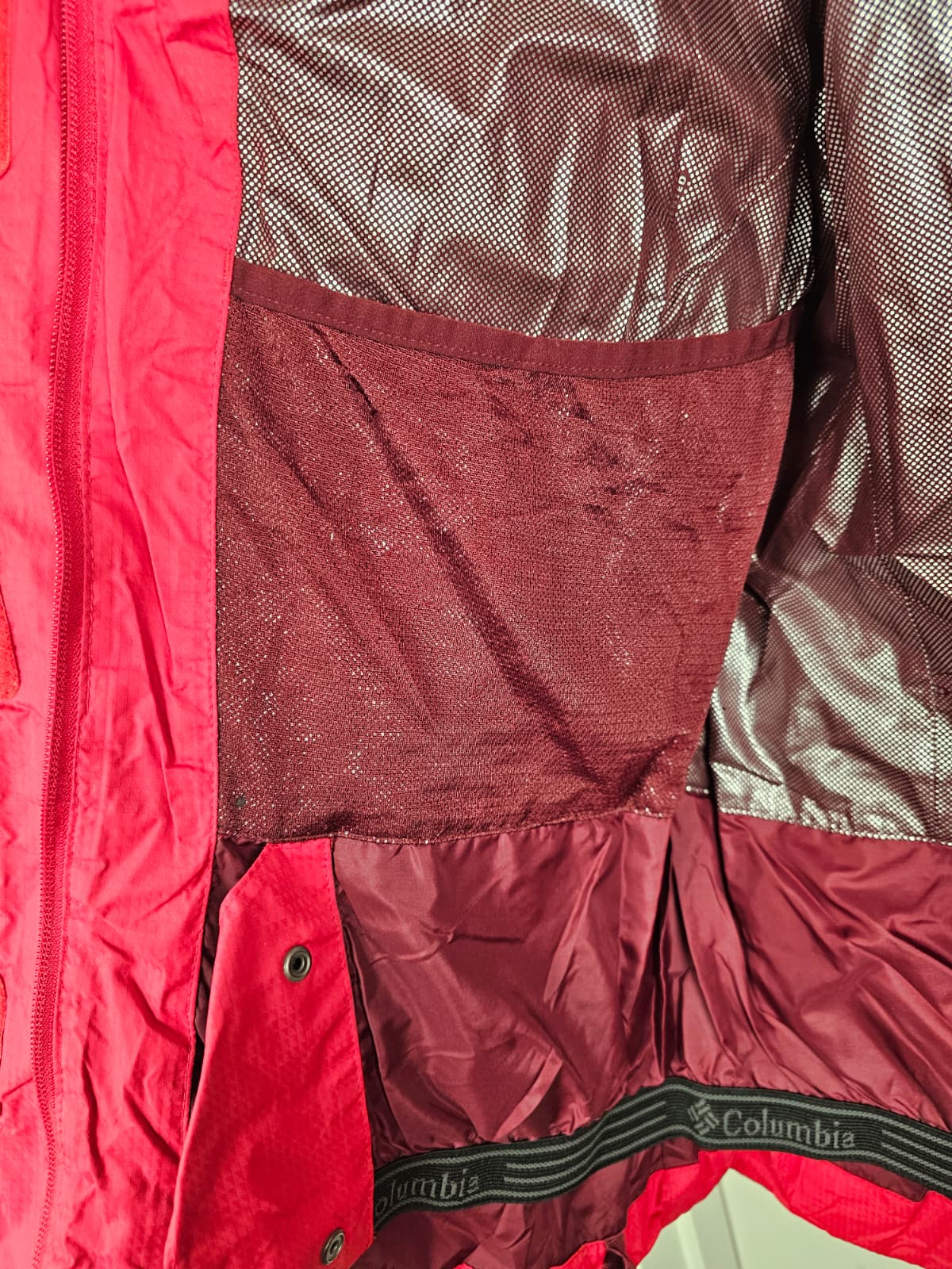 Columbia Omni-Heat Down Full Zip Hooded Ski/Snowboard Winter Jacket/Coat - L/Large - Red