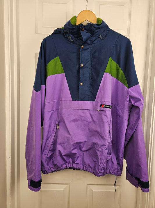 Berghaus Mens 1/2 Zip Pullover Smock/Jacket - XL/Extra Large - Purple/Navy
