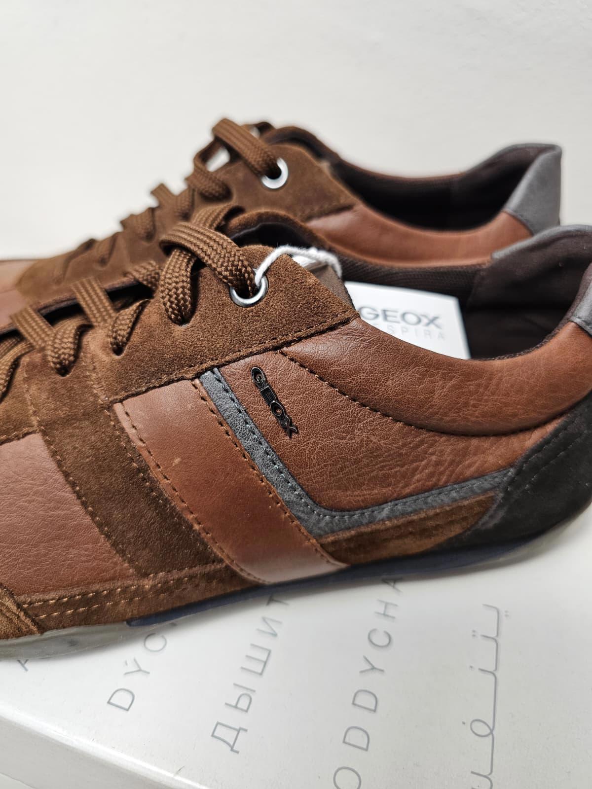 GEOX Mens Respira Leather/Suede Breathable Shoes/Trainers - UK 6.5 - Brown