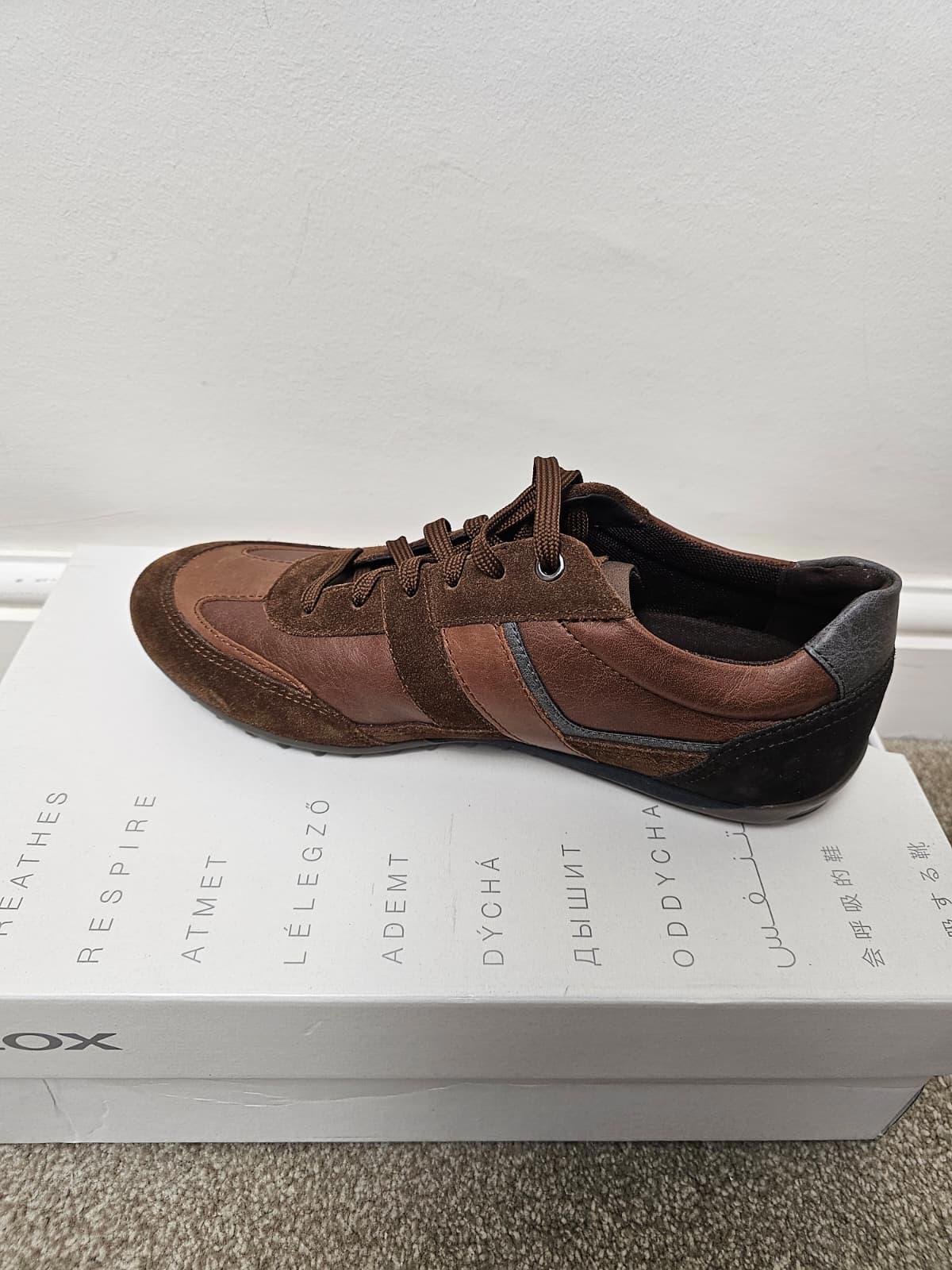 GEOX Mens Respira Leather/Suede Breathable Shoes/Trainers - UK 6.5 - Brown