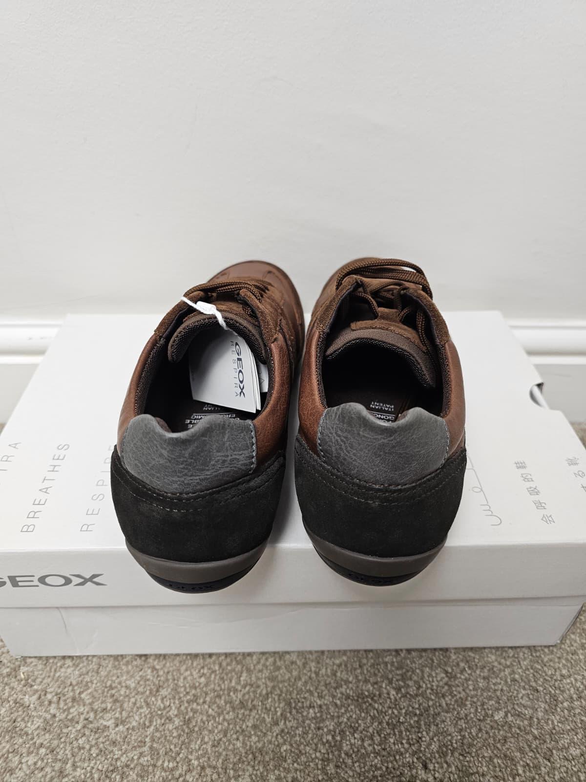 GEOX Mens Respira Leather/Suede Breathable Shoes/Trainers - UK 6.5 - Brown