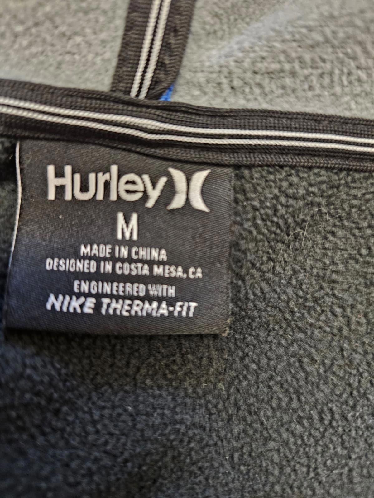 Hurley X Nike Therma Fit Mens Full Zip Hooded Fleece Lined Jacket - M/Medium