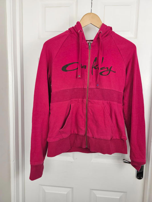 Oakley Womens Y2K 2000s Full Zip Hooded Hoodie Reversible Jacket - M/Medium 10