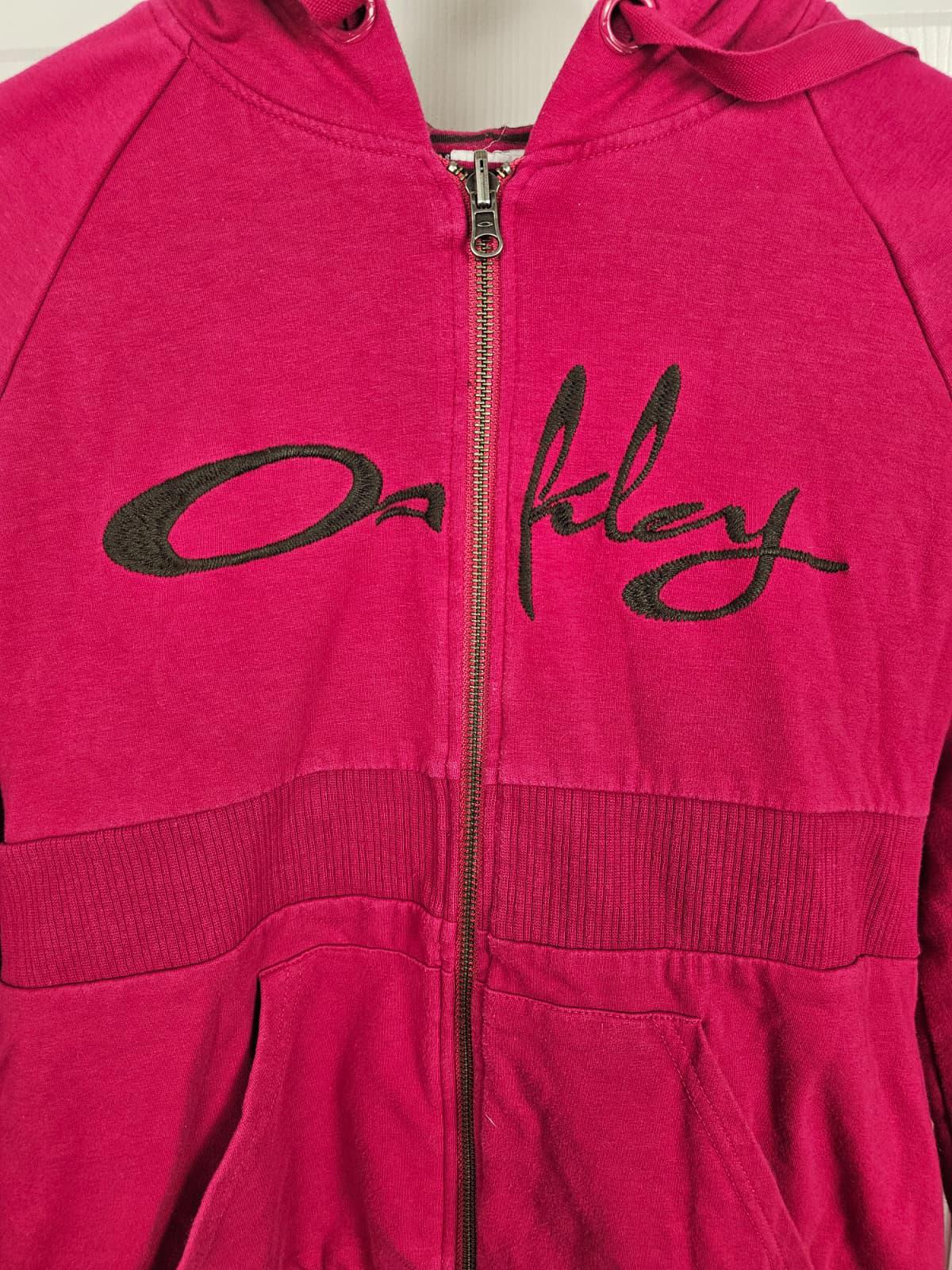 Oakley Womens Y2K 2000s Full Zip Hooded Hoodie Reversible Jacket - M/Medium 10