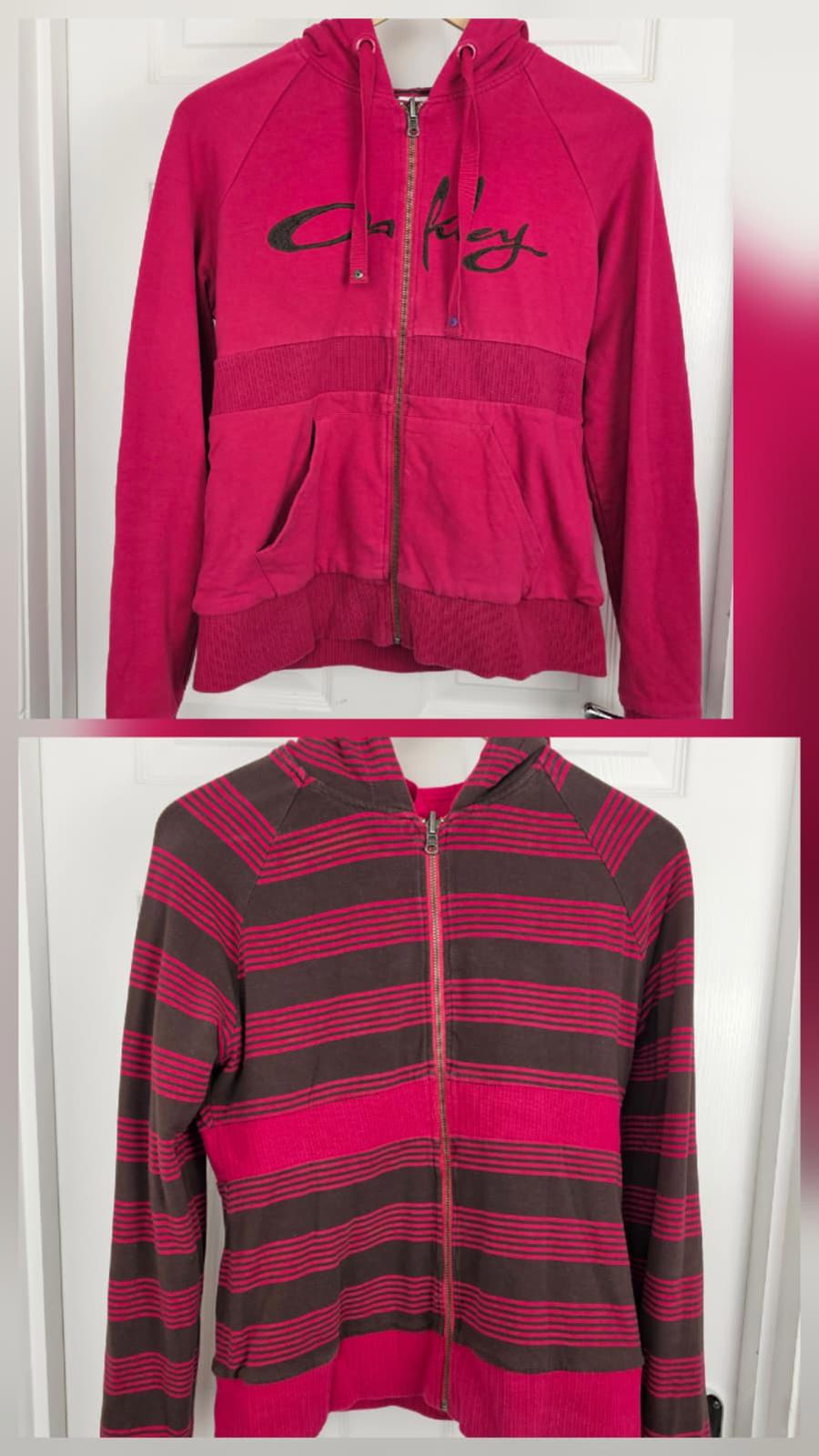 Oakley Womens Y2K 2000s Full Zip Hooded Hoodie Reversible Jacket - M/Medium 10