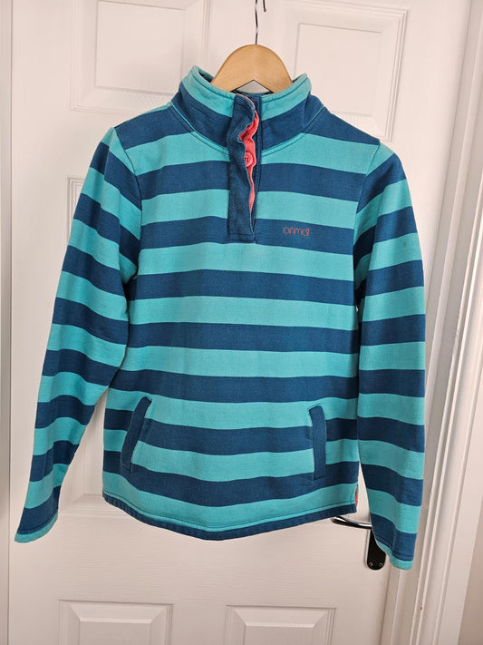 Animal Womens Pullover 1/4 Button Fleece Lined Sweatshirt/Jumper - UK 12