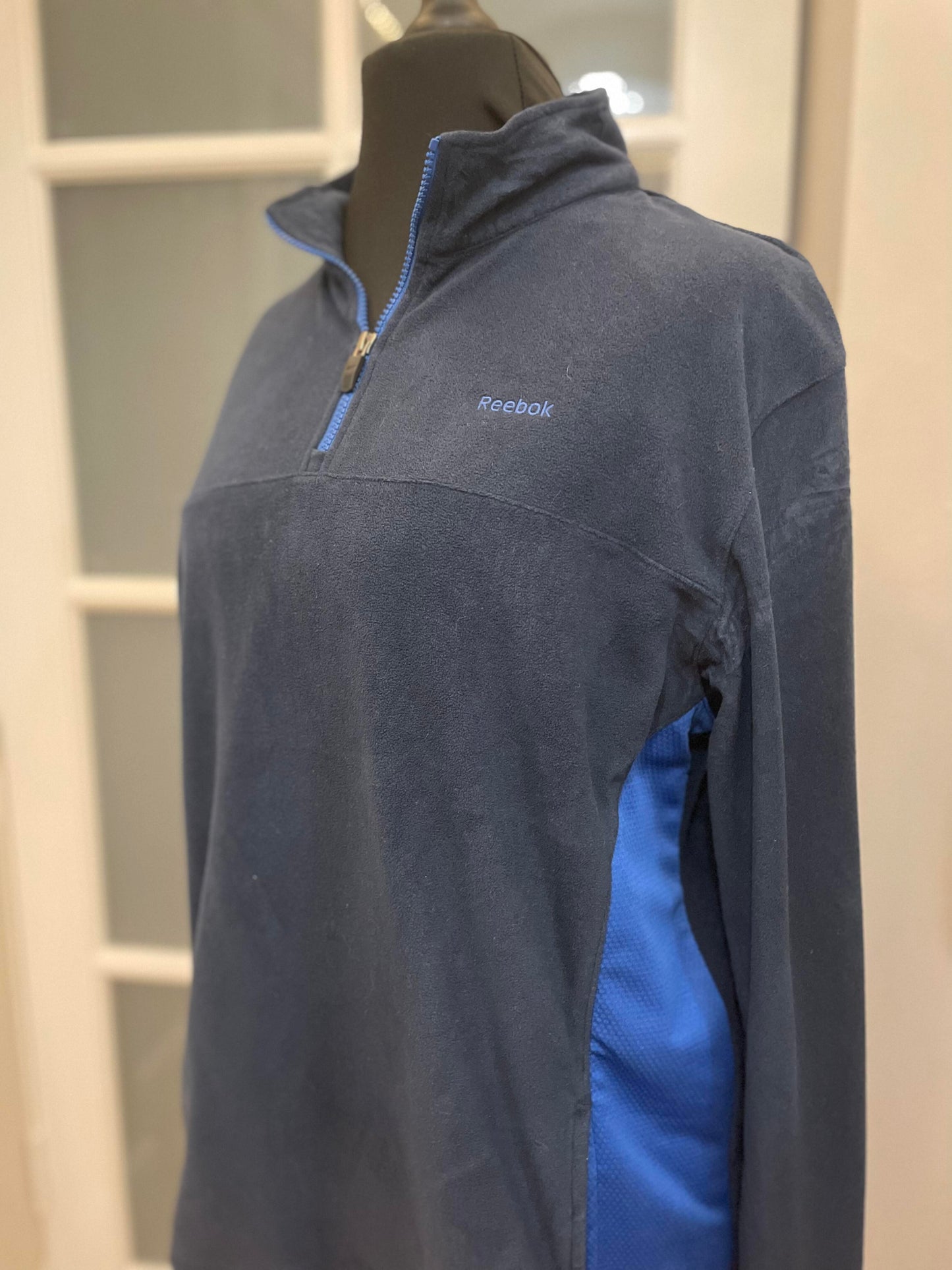 Reebok Vintage Navy/Blue 1/4 Zip Fleece Jumper - XL/Extra Large