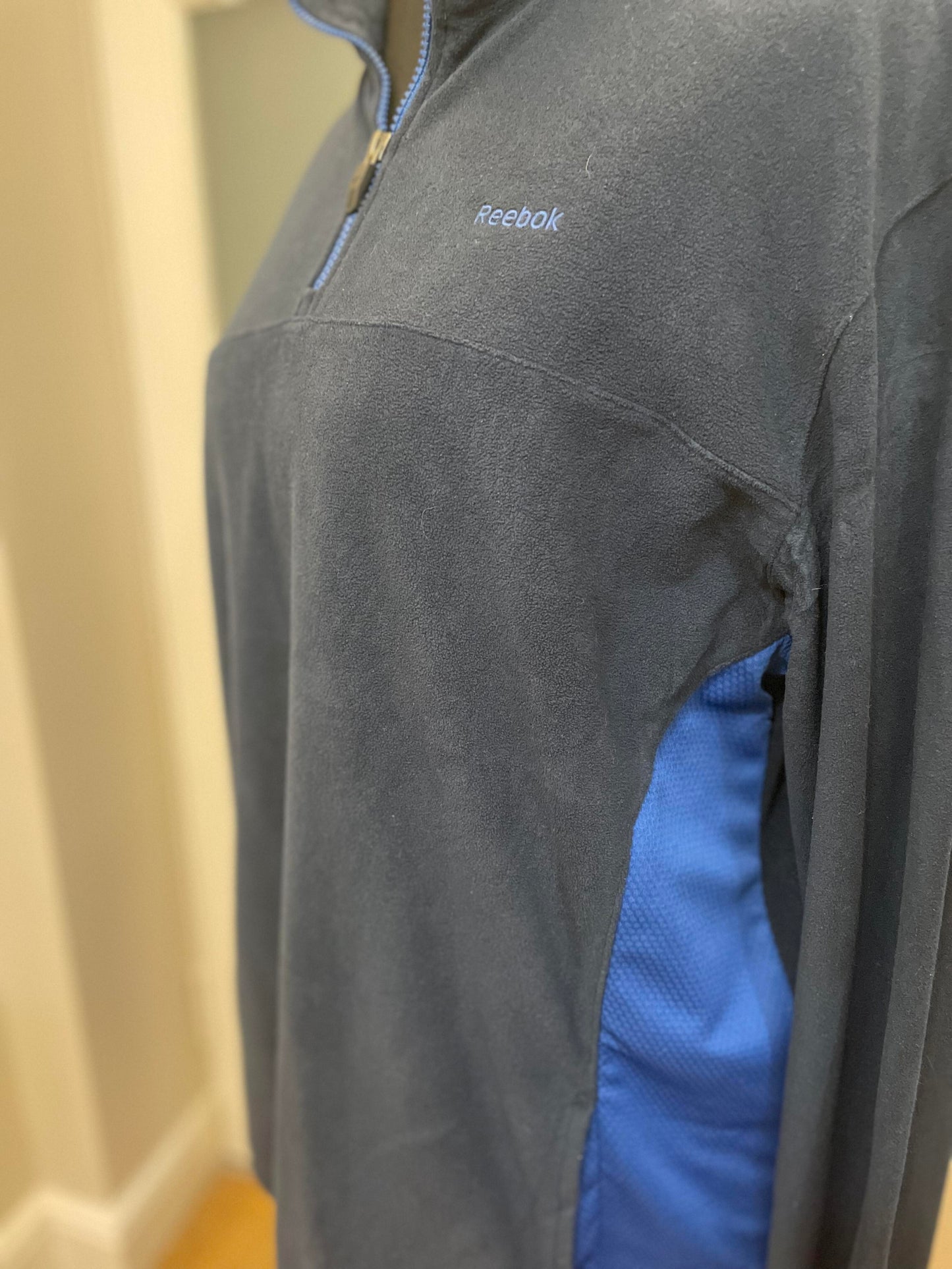 Reebok Vintage Navy/Blue 1/4 Zip Fleece Jumper - XL/Extra Large