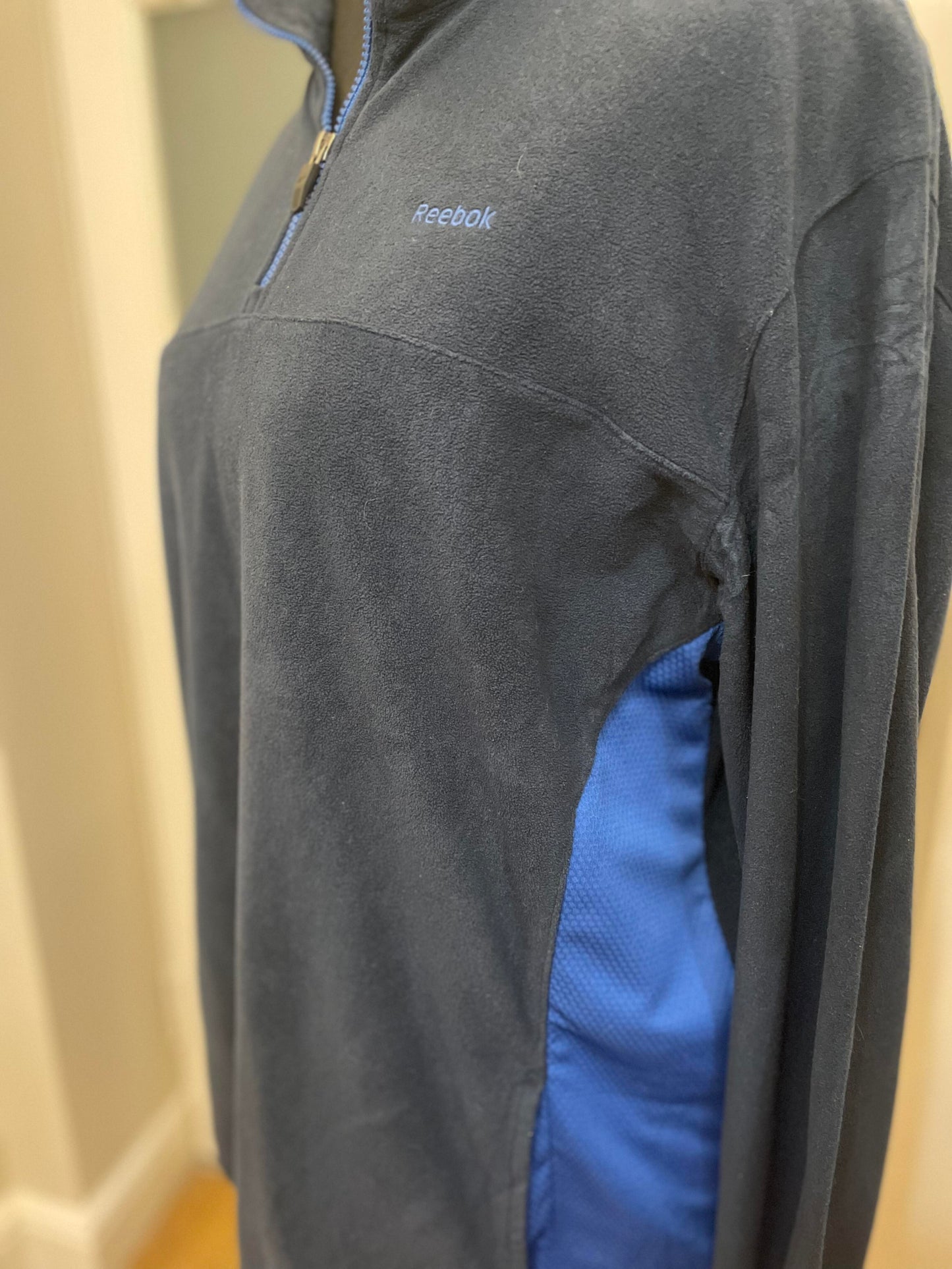 Reebok Vintage Navy/Blue 1/4 Zip Fleece Jumper - XL/Extra Large