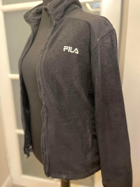 Vintage FILA Black Full Zip Fleece Jacket winter - M/Medium