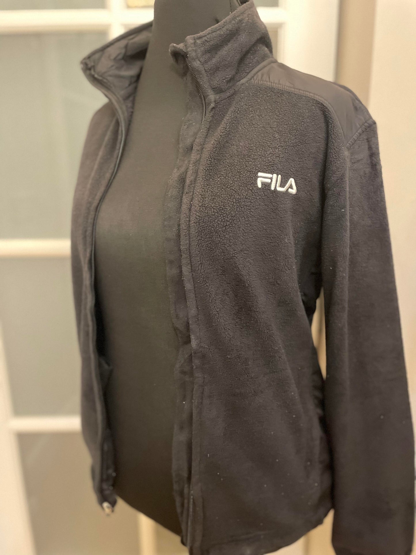 Vintage FILA Black Full Zip Fleece Jacket winter - M/Medium