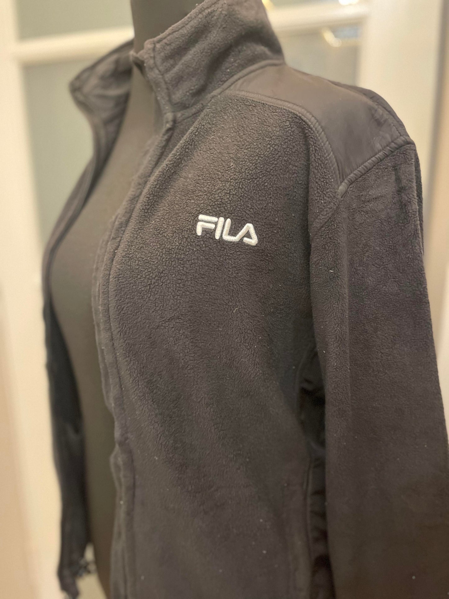 Vintage FILA Black Full Zip Fleece Jacket winter - M/Medium
