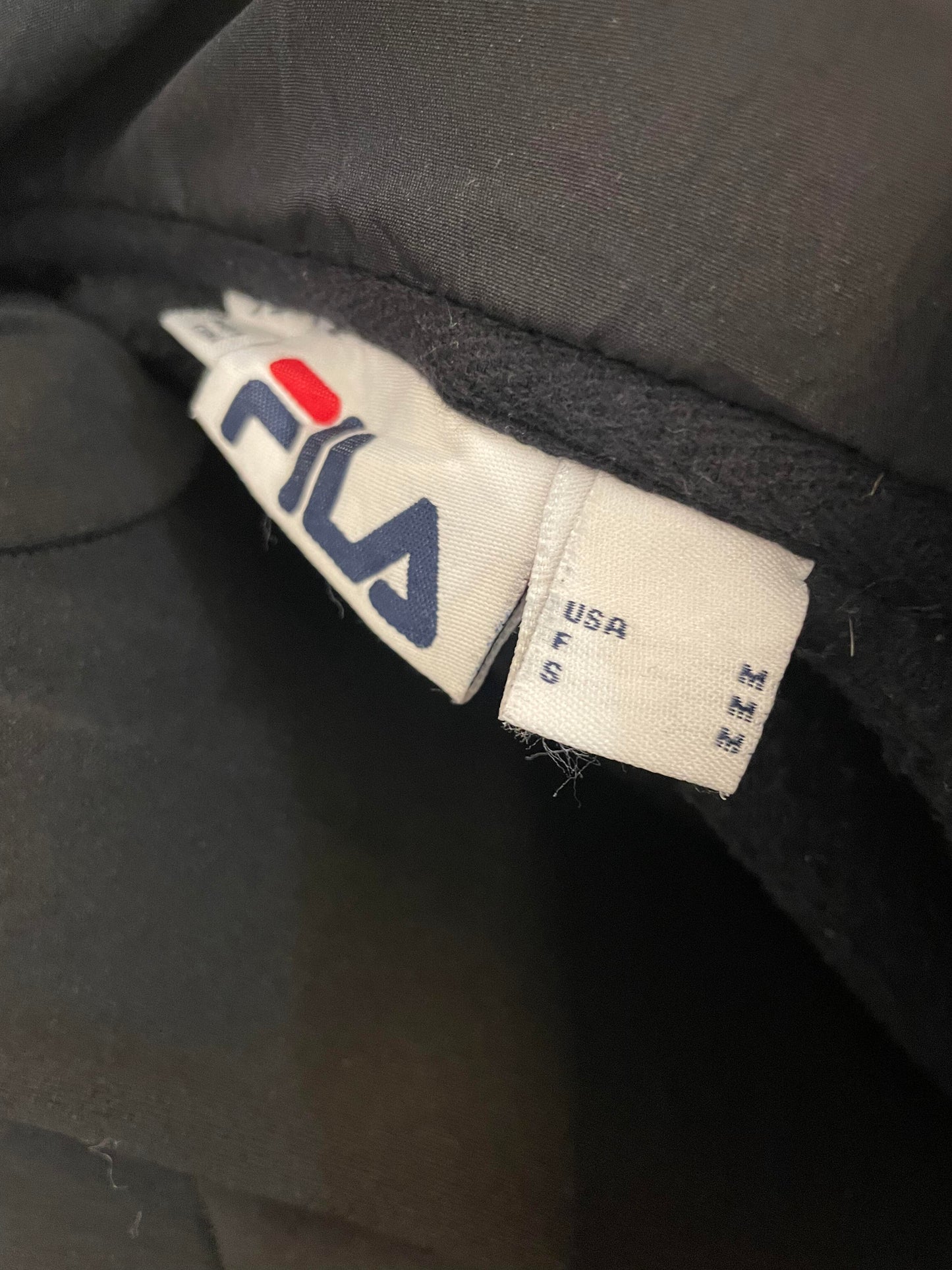 Vintage FILA Black Full Zip Fleece Jacket winter - M/Medium