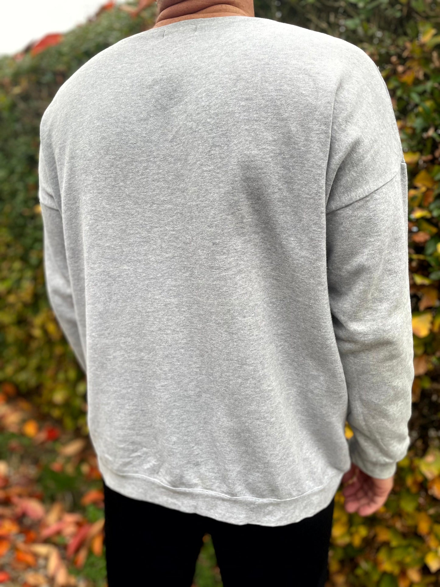 Stussy Big Spellout Grey Pullover Pullover Sweatshirt Jumper - M/Medium