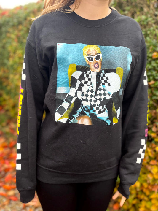 Cardi B Black Crew Neck Pullover Jumper/Sweatshirt - S/Small