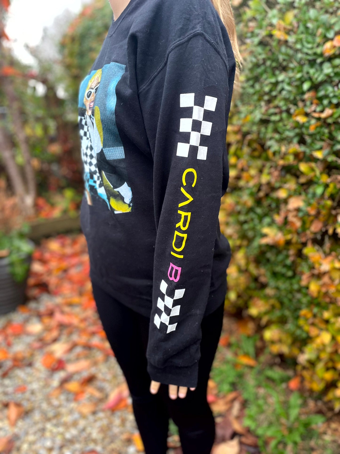 Cardi B Black Crew Neck Pullover Jumper/Sweatshirt - S/Small