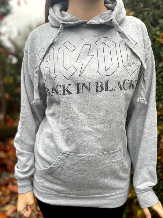 ACDC Back In Black Grey Pullover Hoodie - S/Small