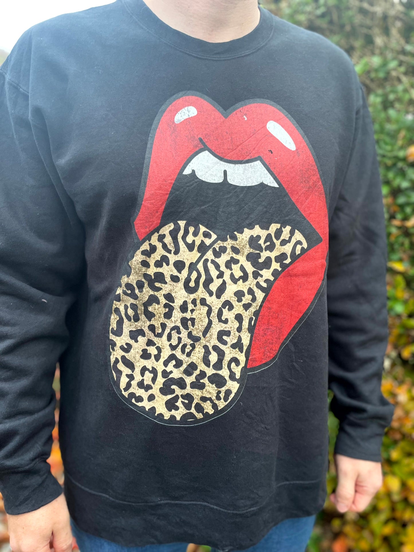The Rolling Stones Leopard Print Pullover Jumper/Sweatshirt - XL/Extra Large