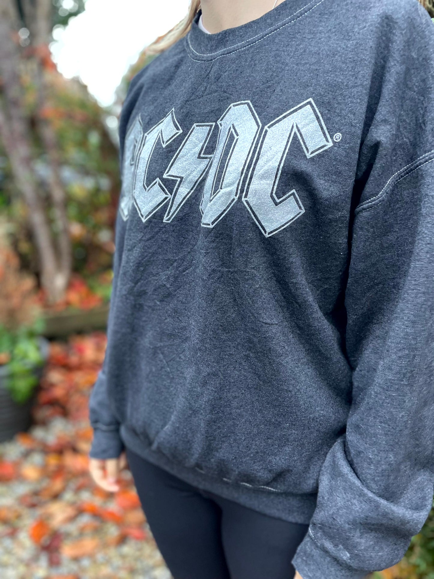 ACDC Highway To Hell Grey Pullover Jumper/Sweatshirt - M/L Medium/Large - Unisex