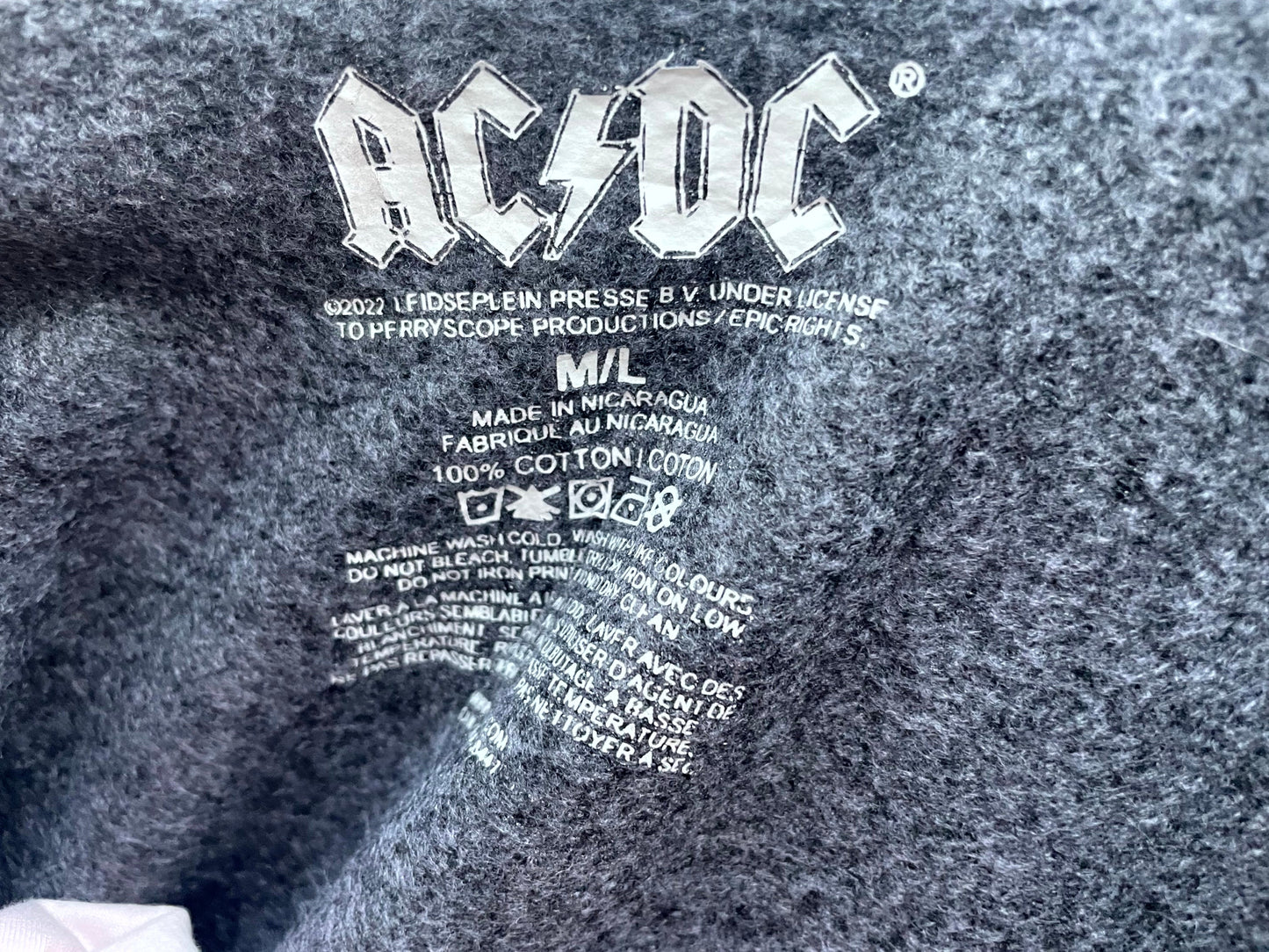 ACDC Highway To Hell Grey Pullover Jumper/Sweatshirt - M/L Medium/Large - Unisex