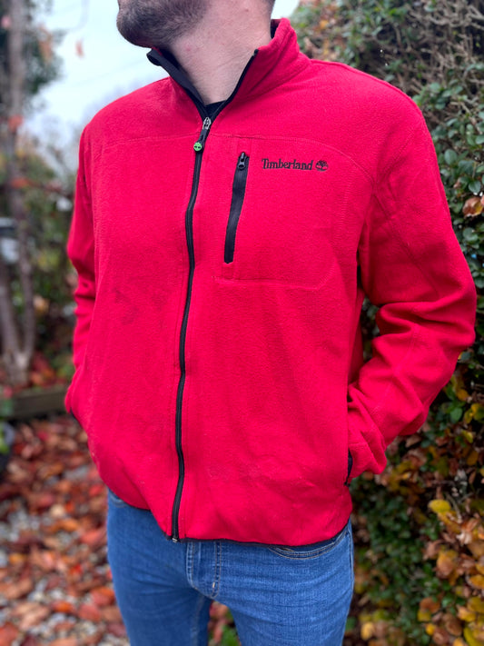 Timberland Red Full Zip Fleece Jacket - L/Large