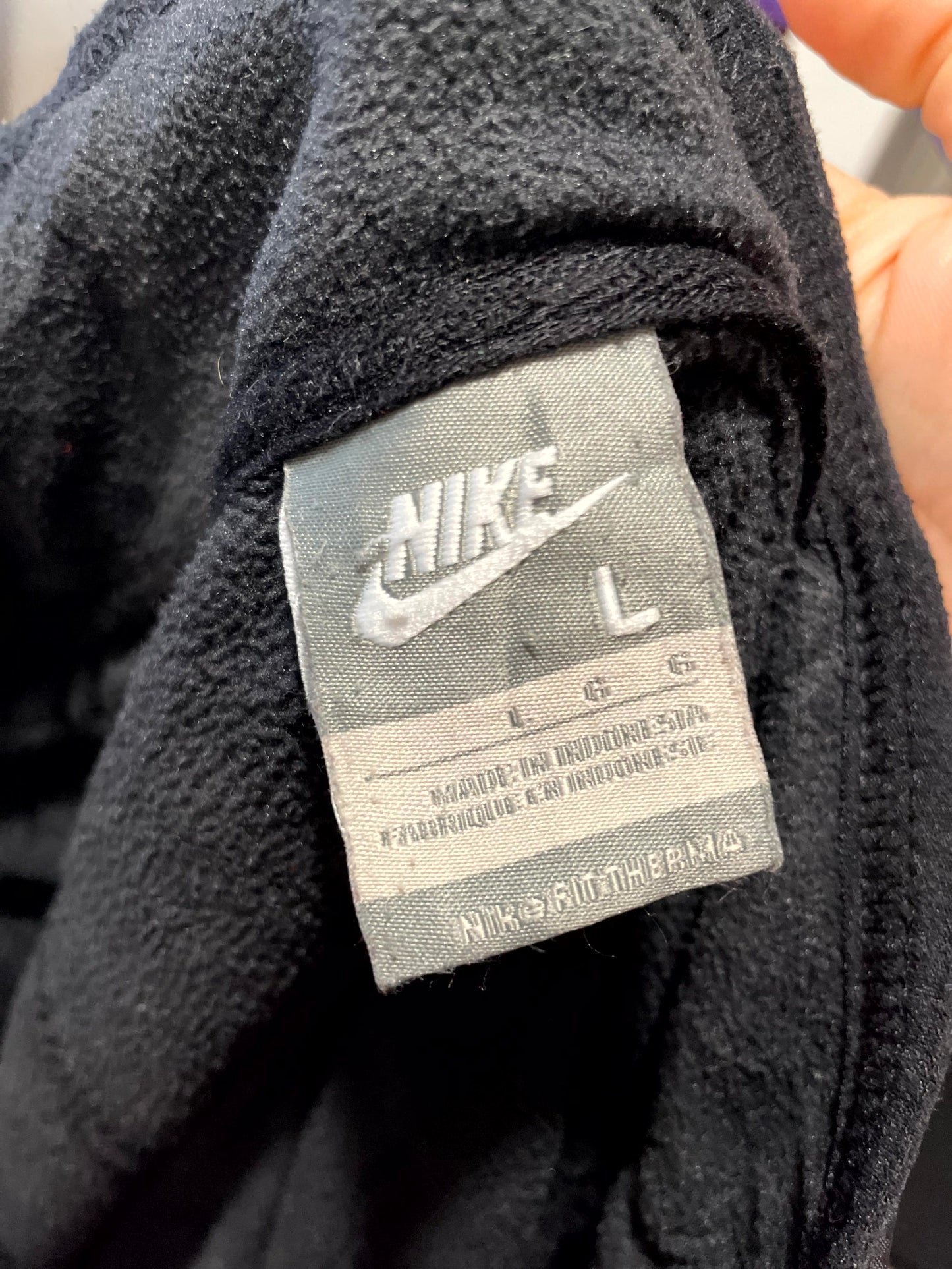 Vintage Nike Silver Tag 1/4 Zip Fleece Pullover Jumper Black - L/Large
