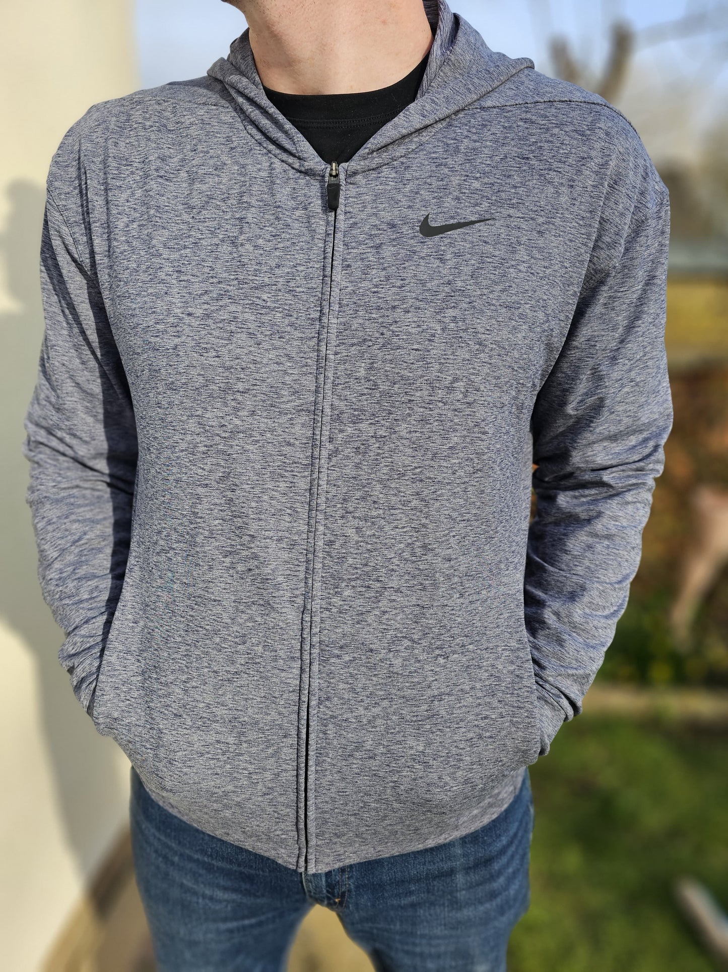 Nike Grey Dri-Fit Fully Zip Jacket Hoodie - M/Medium