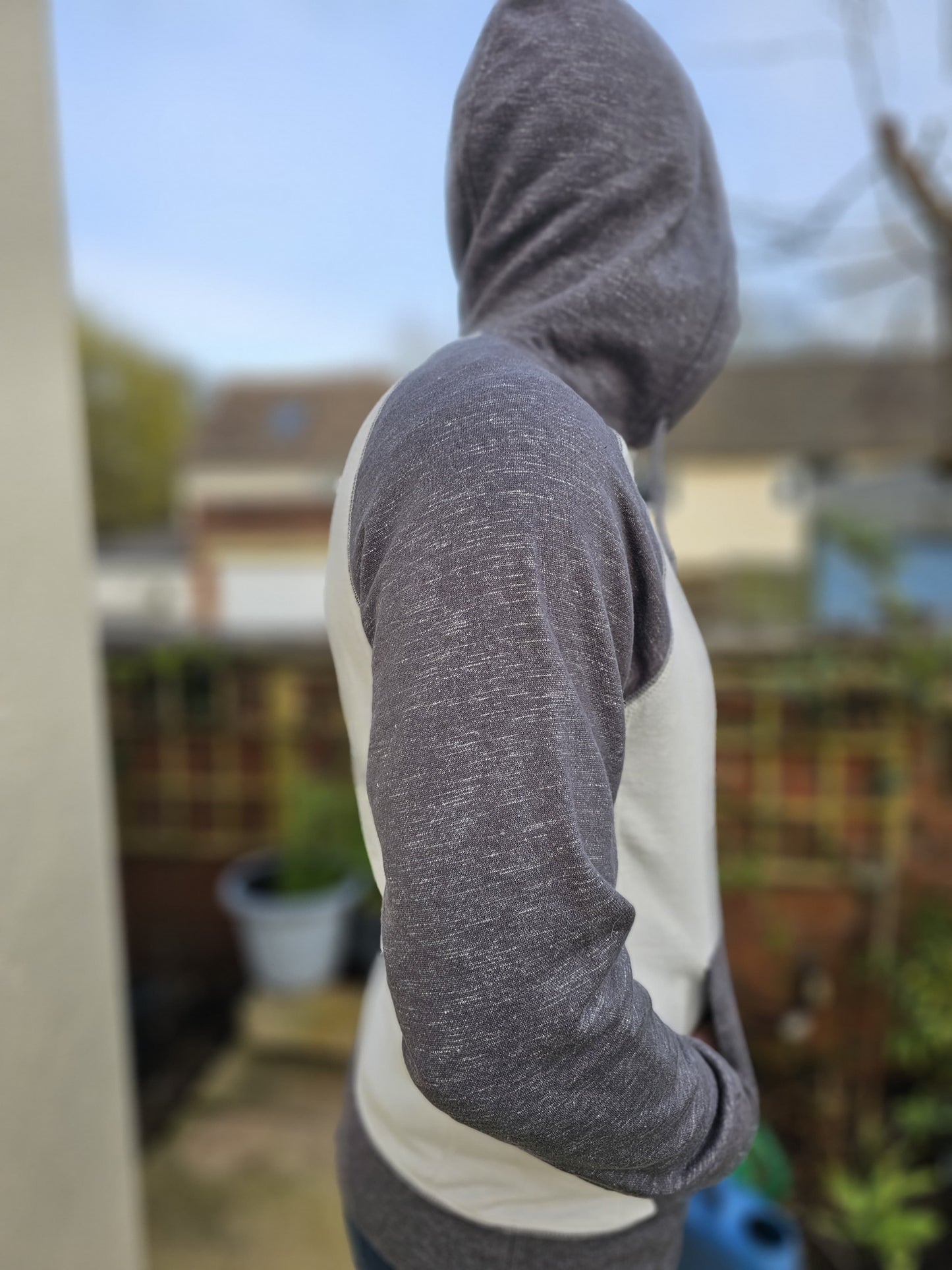 Billabong Pullover Grey/White Hoodie Full Zip Jacket - L/Large