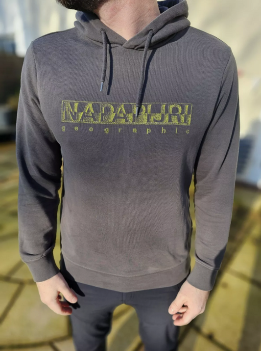 Napapijri Mens Ballar Pullover Hoodie Jumper Grey - L/Large