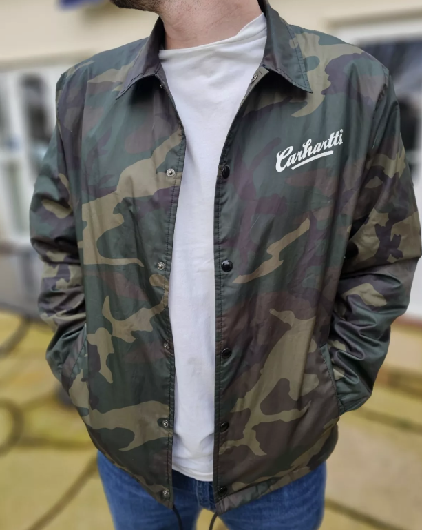 Carhartt WIP Button Up Camo Lined Coach Jacket Street Wear - L/Large