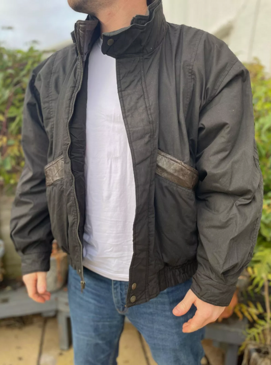 Vintage 80s/90s Levi's Black Bomber/Puffer Insulated Jacket Zip Up - L/Large