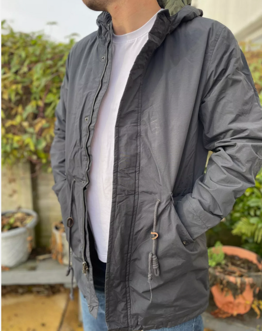 Levi's Black Lightweight Full Zip Hooded Parka Coat/Jacket - M/Medium