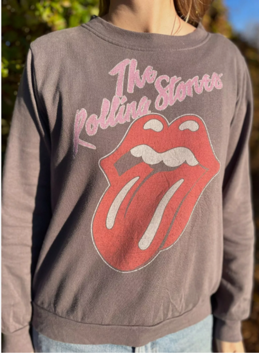 The Rolling Stones Brown/Pink Pullover Sweatshirt Jumper Pullover - M/Medium