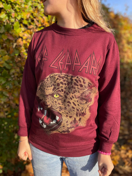 Def Leppard Burgundy Pullover Sweatshirt/Jumper - XS/Extra Small