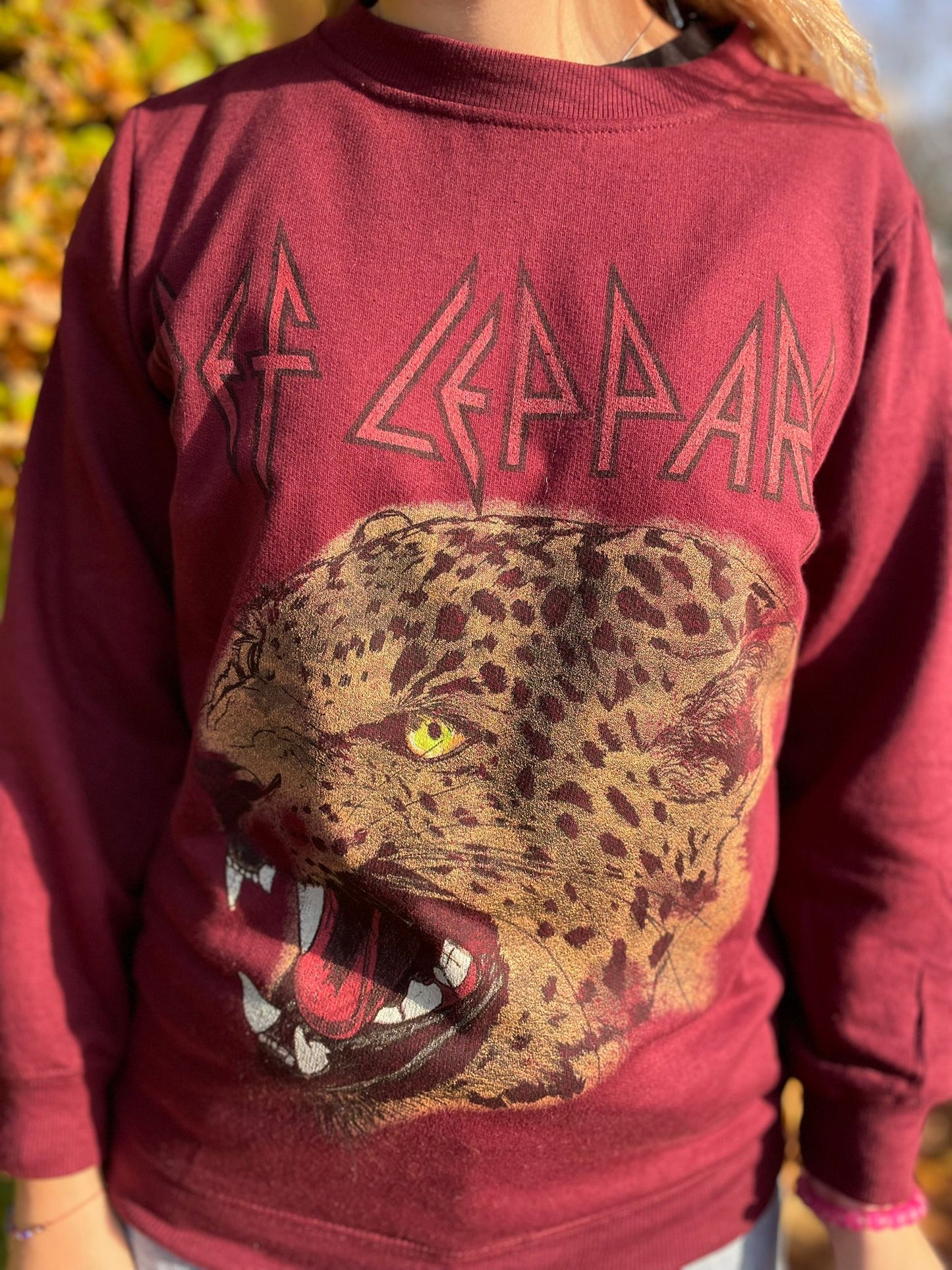 Def Leppard Burgundy Pullover Sweatshirt/Jumper - XS/Extra Small