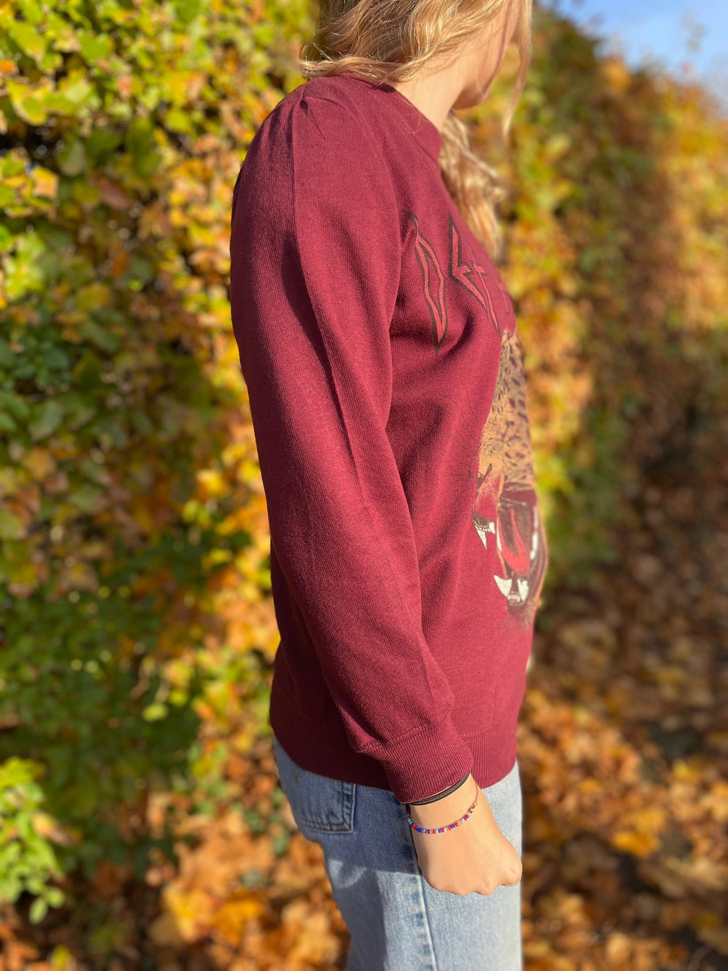 Def Leppard Burgundy Pullover Sweatshirt/Jumper - XS/Extra Small