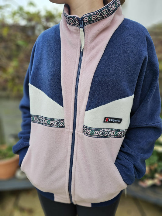 Berghaus Unisex Full Zip Tramantana Fleece Jacket Pink/Navy - S/Small M/Medium