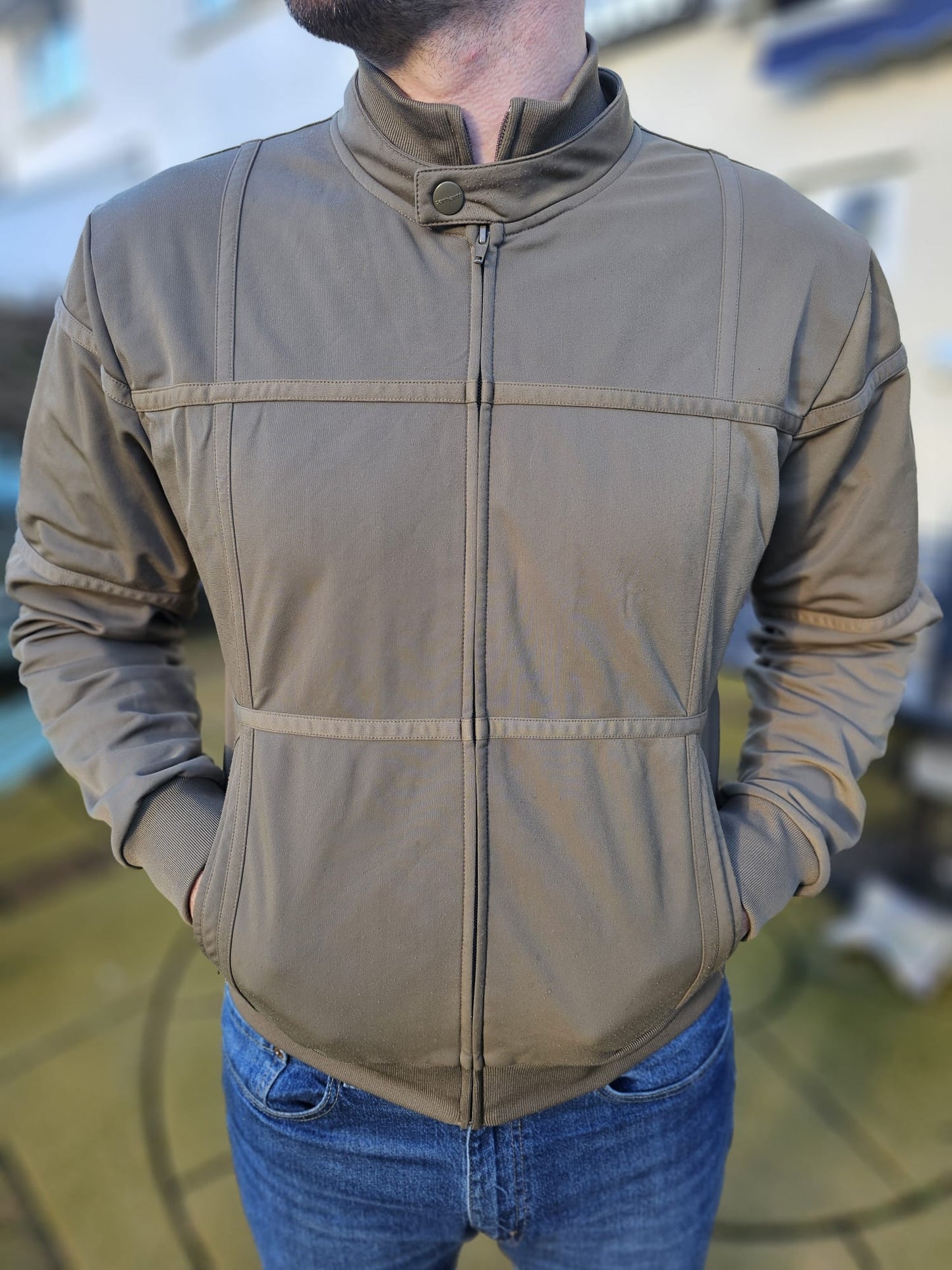 Vintage Y2K Carharrt Full Zip Khaki Track Jacket - L/Large