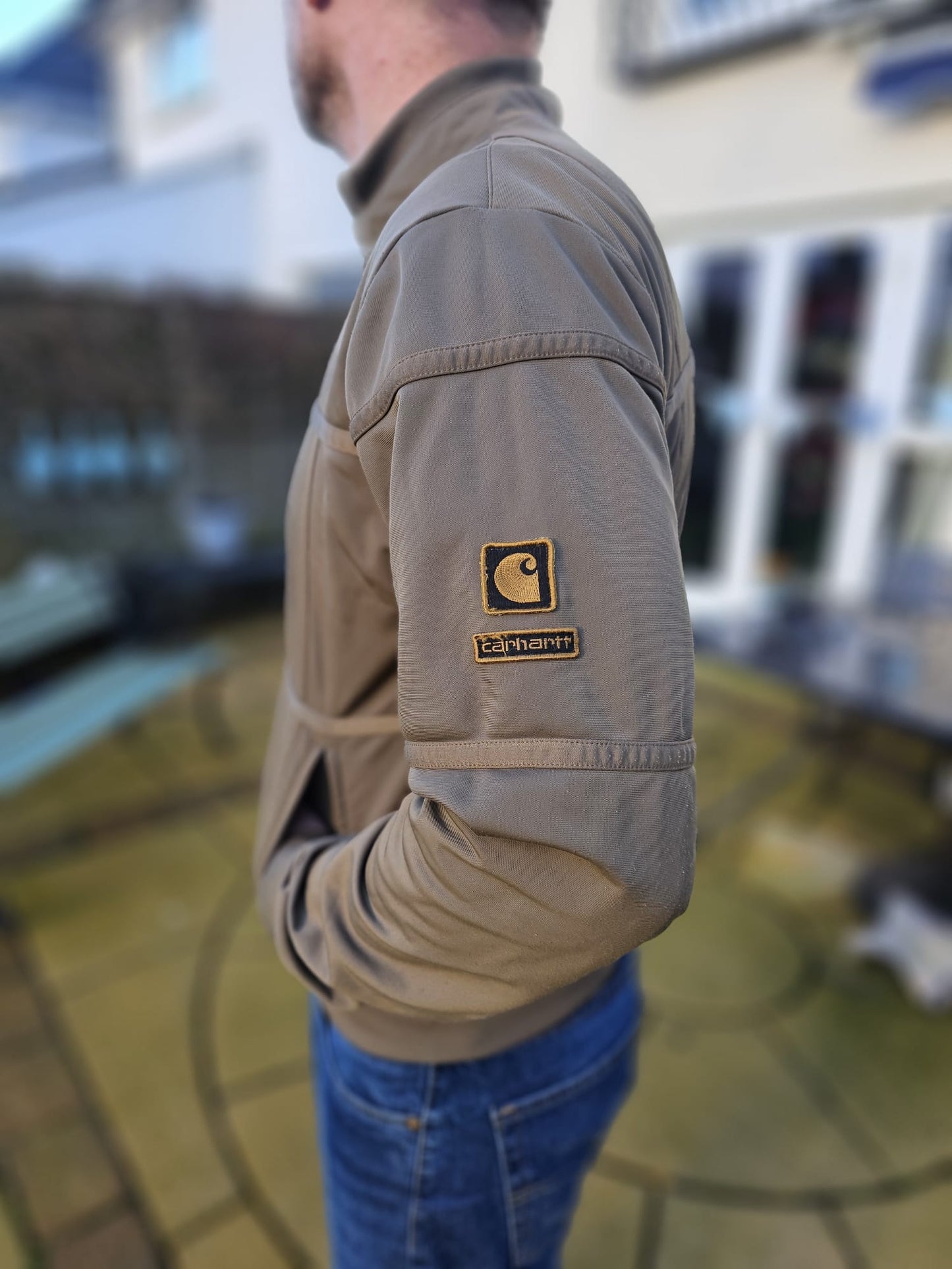 Vintage Y2K Carharrt Full Zip Khaki Track Jacket - L/Large