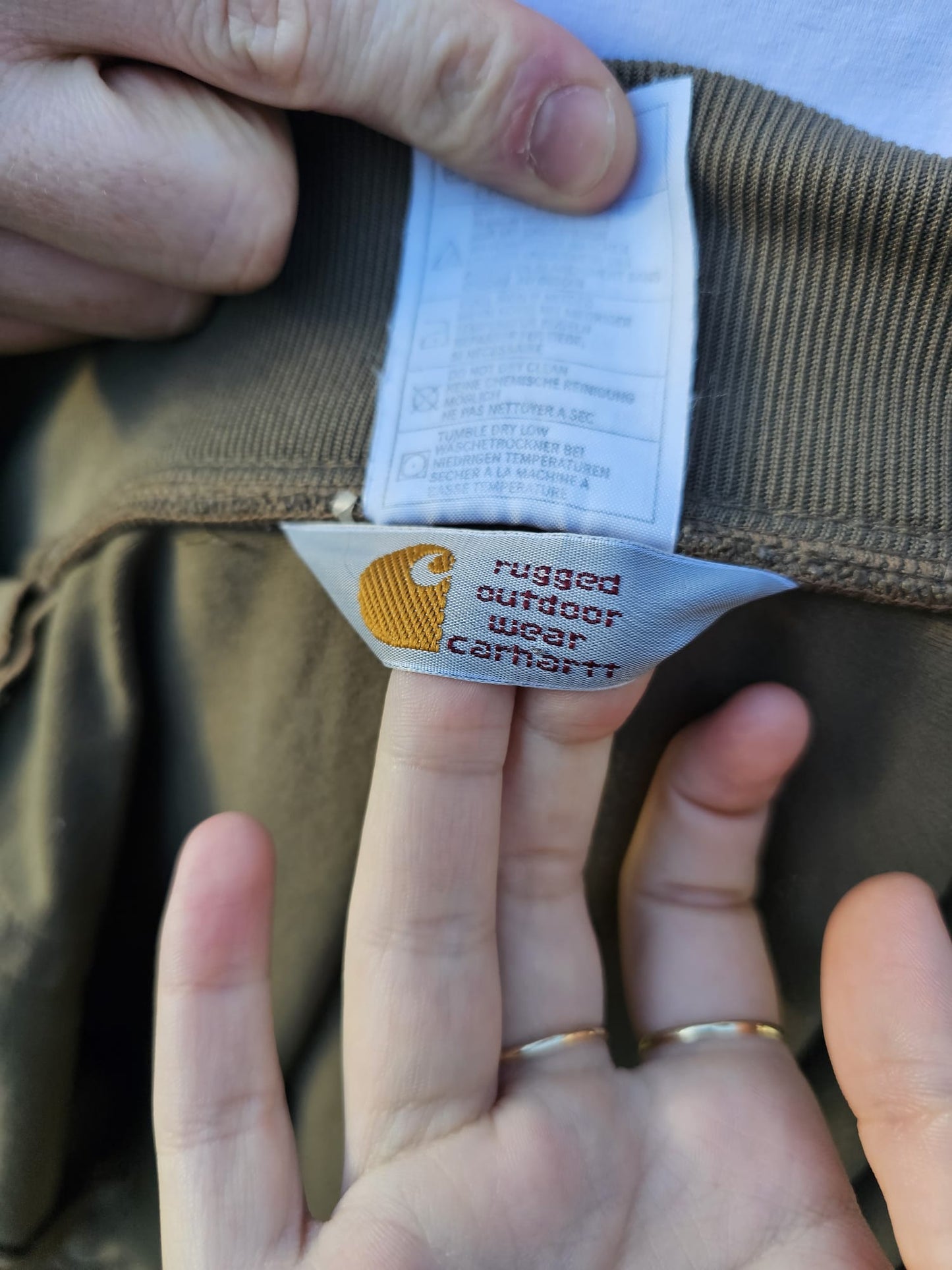 Vintage Y2K Carharrt Full Zip Khaki Track Jacket - L/Large