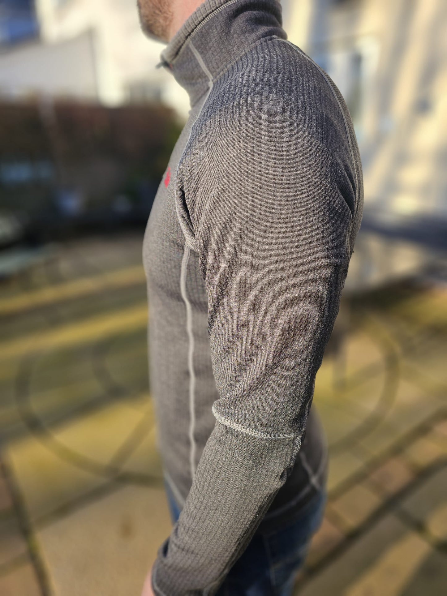 Rab 1/2 Zip Grey/Red Pullover Fleece Smart Casual Activewear Hiking Jumper - XL/Extra Large