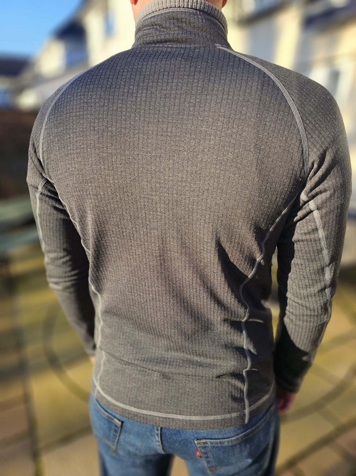 Rab 1/2 Zip Grey/Red Pullover Fleece Smart Casual Activewear Hiking Jumper - XL/Extra Large