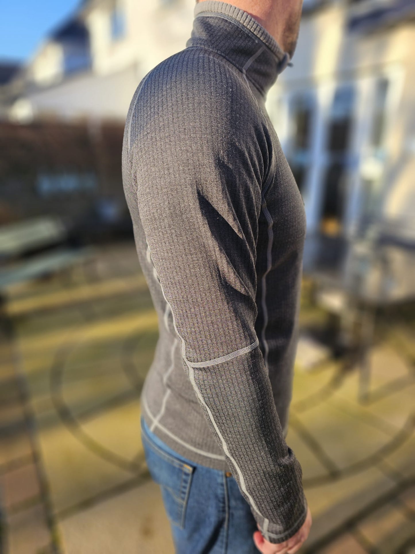 Rab 1/2 Zip Grey/Red Pullover Fleece Smart Casual Activewear Hiking Jumper - XL/Extra Large