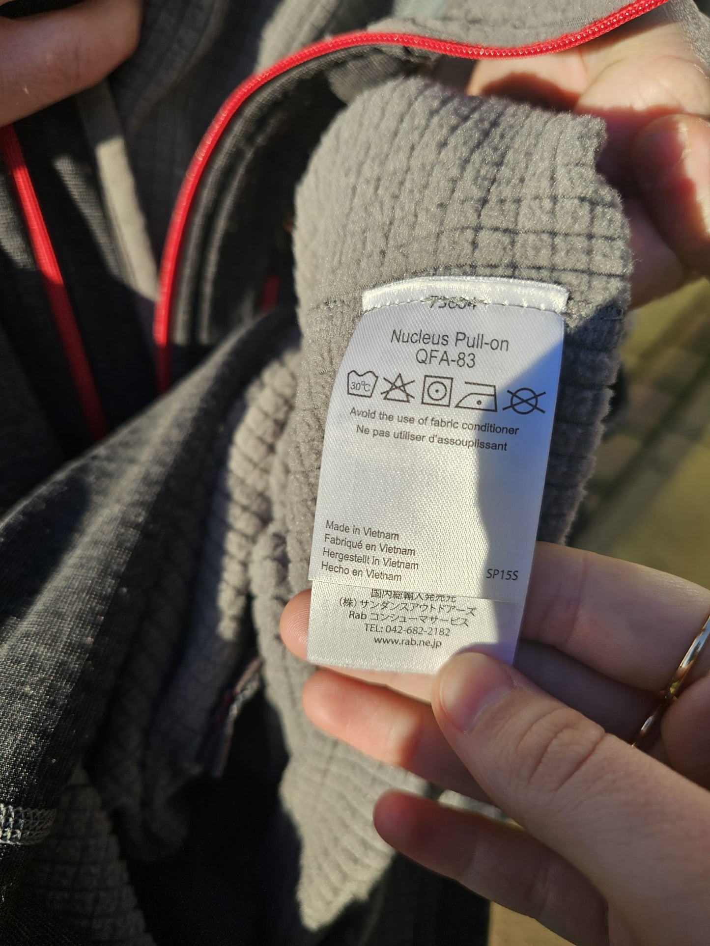 Rab 1/2 Zip Grey/Red Pullover Fleece Smart Casual Activewear Hiking Jumper - XL/Extra Large